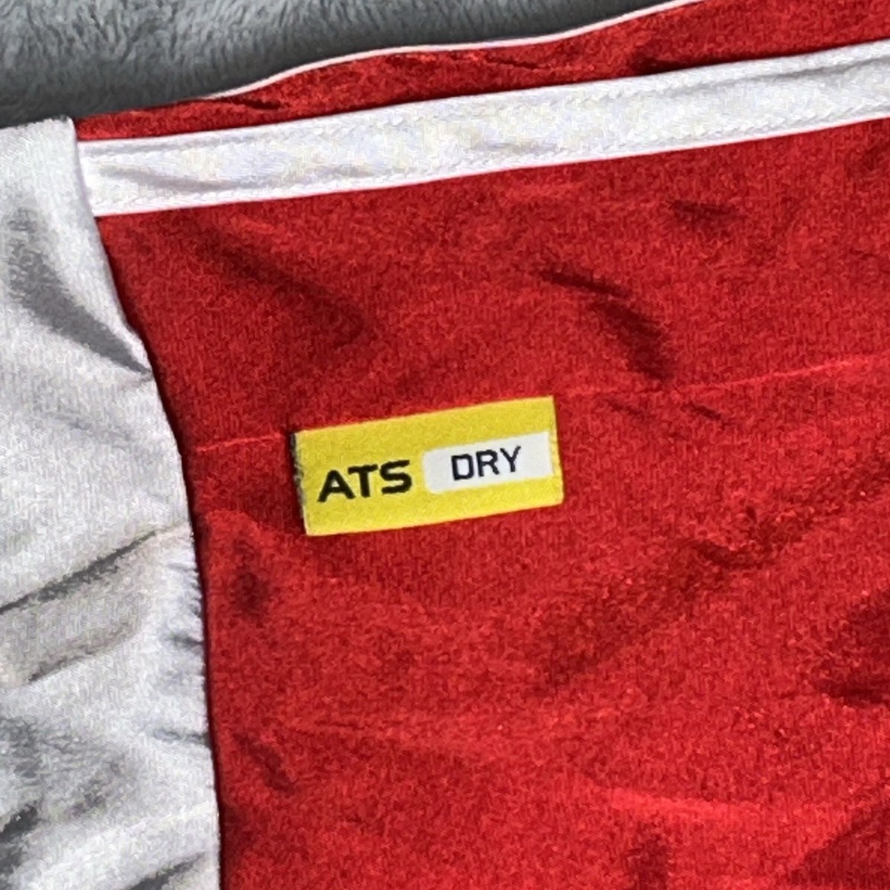 Adidas Shorts Mens L Red Dazzle Basketball 3 Stripe 8 Inch Gym Shiny - Picture 6 of 9